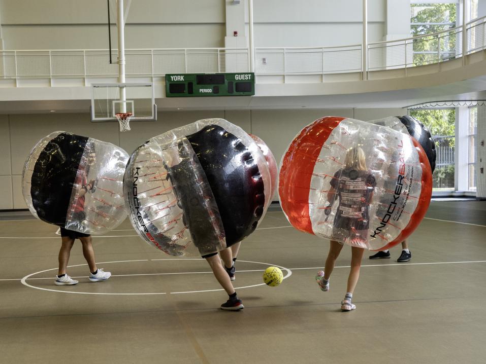 york students playing knockerball