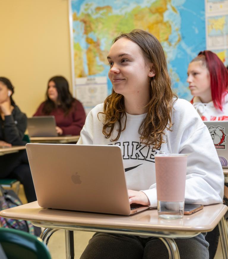 Students listen attentively during class